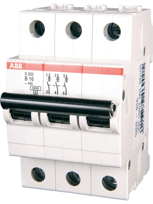 ABB - S203-B32 - Miniature Circuit Breaker 32 A 3, Circuit tripping B, S203-B32, ABB