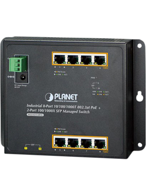 Planet - WGS-4215-8P2S - Industrial Ethernet Switch 8x 10/100/1000 RJ45 PoE / 2x SFP, WGS-4215-8P2S, Planet