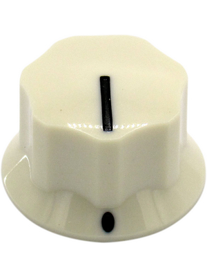 RND Components - RND 210-00279 - Plastic Round Knob, white, 6.4 mm, RND 210-00279, RND Components