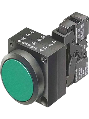 Siemens - 3SB3247-0AA41 - Pushbutton flat with LED, complete, green, 3SB3247-0AA41, Siemens