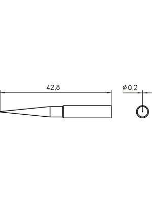 Weller - XNT 1LHS - Soldering tip Conical, long shape 0.2 mm, XNT 1LHS, Weller