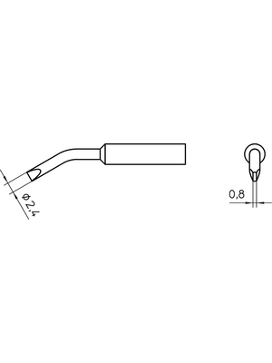 Weller - XNT BX - Soldering tip Chisel, bent 30 2.4 mm, XNT BX, Weller