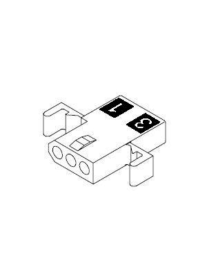 Molex - 1625-03R1 / 0306-1032 - Crimp housing Pitch3.68 mm Poles 1 x 3 Standard .062", 1625-03R1 / 0306-1032, Molex