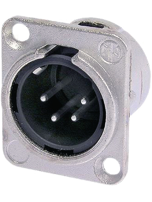 Neutrik - NC4MD-L-1 - XLR Panel-mount male receptacle 4 N/A DL Soldering Connection nickel-plated, NC4MD-L-1, Neutrik