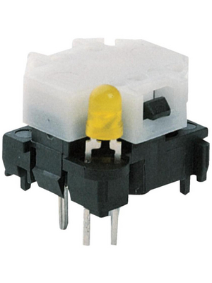 Marquardt - 6425.4121 - PCB button Size 16 mm 28 VAC/DC 100 mA yellow, 20 mA 1.8 V Through Hole THT, 6425.4121, Marquardt