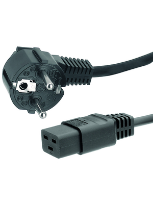 Maxxtro - PB-410-07-S - Mains cable Type F (CEE 7/4) IEC-320-C19 2.00 m, PB-410-07-S, Maxxtro