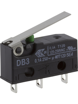 ZF Friedrichshafen AG - DB3C-A1LB - Micro switch 0.1 A Flat lever, short N/A 1 NO+1 NC, DB3C-A1LB, ZF Friedrichshafen AG