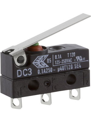 ZF Friedrichshafen AG - DC3C-A1LC - Micro switch 0.1 A Flat lever, medium N/A 1 change-over (CO), DC3C-A1LC, ZF Friedrichshafen AG