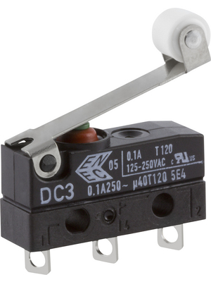 ZF Friedrichshafen AG - DC3C-A1RC - Micro switch 0.1 A Roller lever, medium N/A 1 change-over (CO), DC3C-A1RC, ZF Friedrichshafen AG