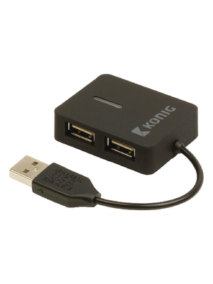 Koenig - CSU2TH4P100BL - USB Hub USB 2.0 4x, CSU2TH4P100BL, K?nig