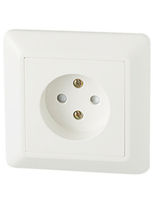 Elko - 1841406 - Socket 84 x 84 x 31 mm 250 VAC 16 A EU, L+N white, 1841406, Elko