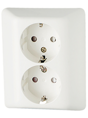 Elko - 1841466 - Socket 104 x 84 x 20 mm 250 VAC 16 A EU, L+N+PE white, 1841466, Elko