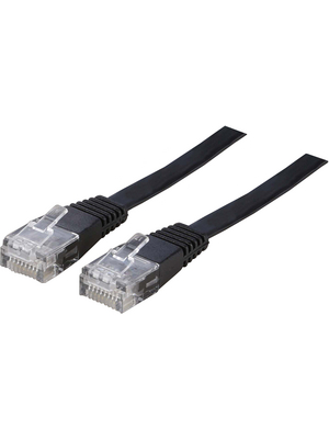 Maxxtro - PB-FL-UTP6-05-B - Patch cable, flat CAT6 U/UTP 0.50 m black, PB-FL-UTP6-05-B, Maxxtro