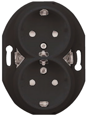 Schneider Electric - WDE011322 - Wall outlet, 2-Way 16 A black, WDE011322, Schneider Electric